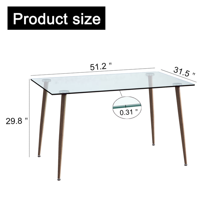 Modern Rectangular Glass Dining Table