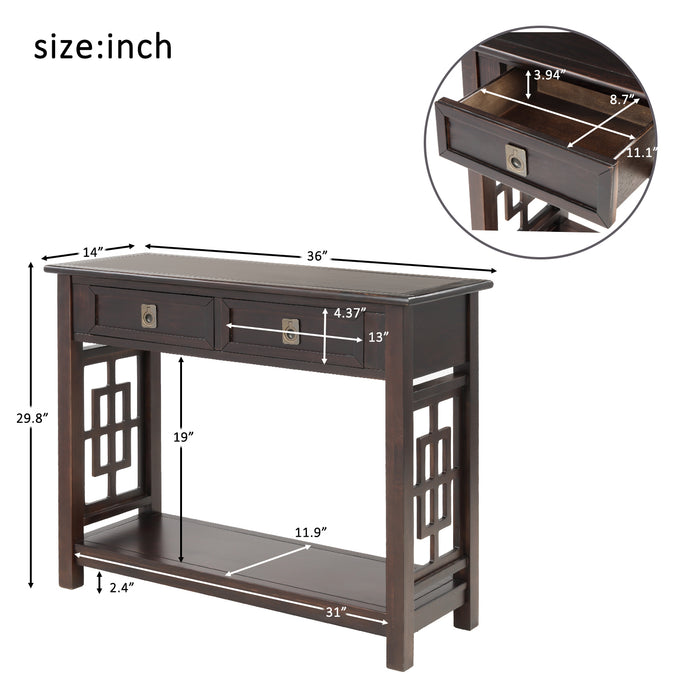 Entryway Accent Sofa Table (Espresso)