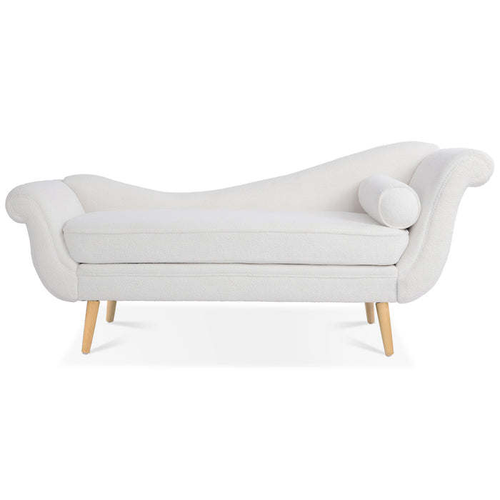 Chaise Lounge with Scroll Arms - White