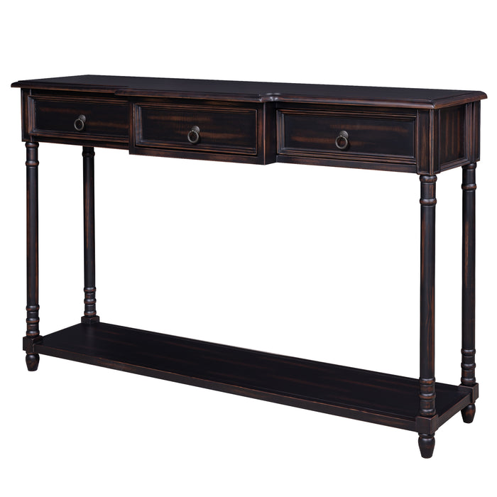 Console Table  with Drawers - Espresso