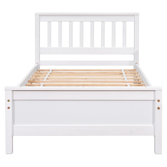 Twin Bed with with 1 Nightstand, White