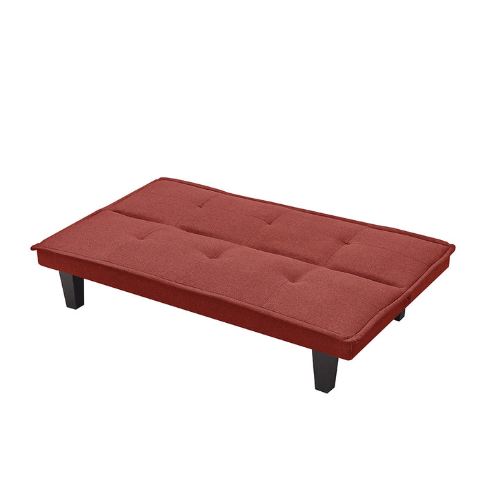 Modern Fabric Futon Sofa（RED ）