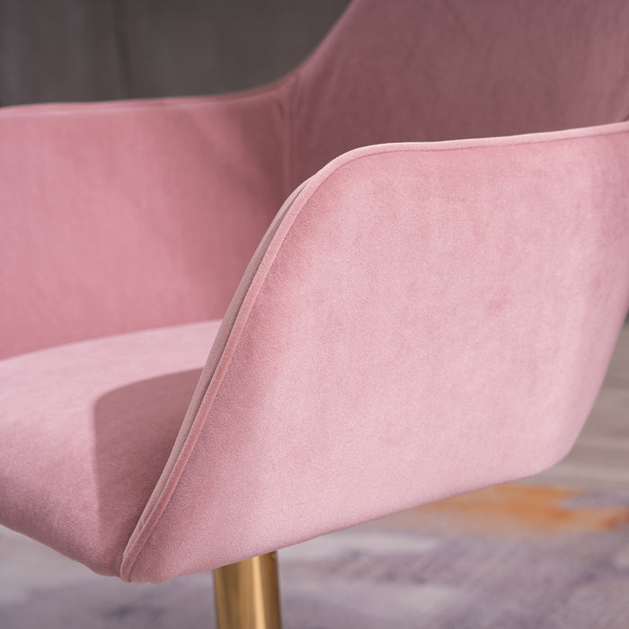 Modern Velvet Home Office Chair - Pink