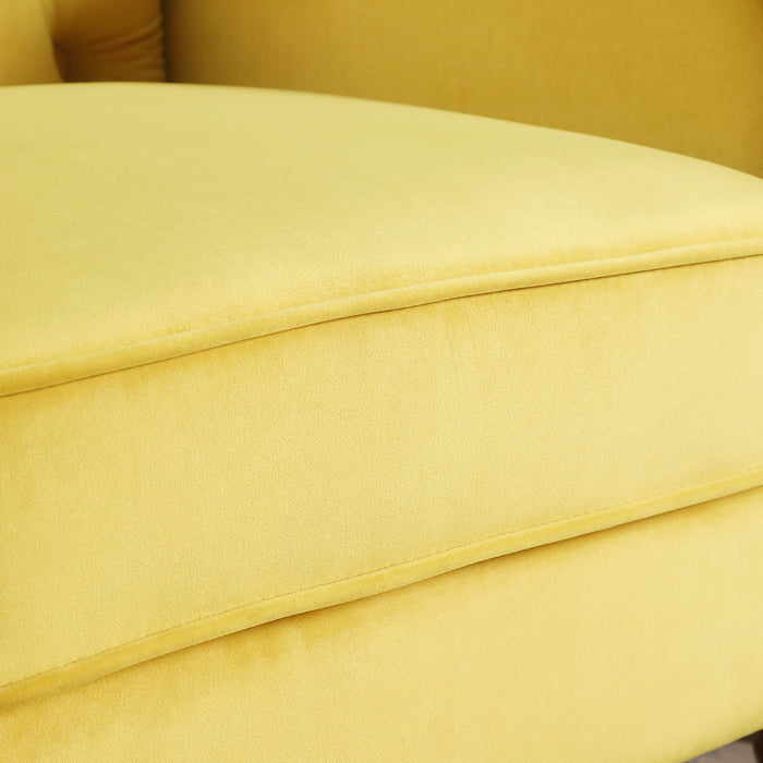 Modern Chesterfield Velvet Sofa - Yellow