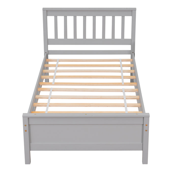 Twin Bed frame with 1 Nightstand - Grey