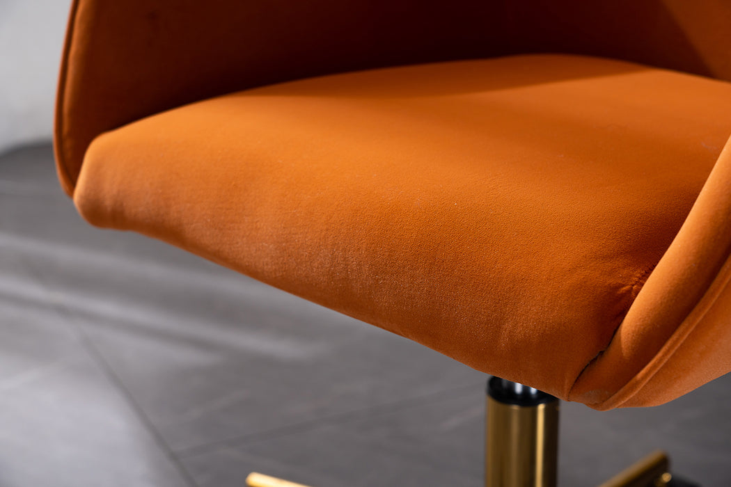 Modern Velvet Home Office Chair - Orange