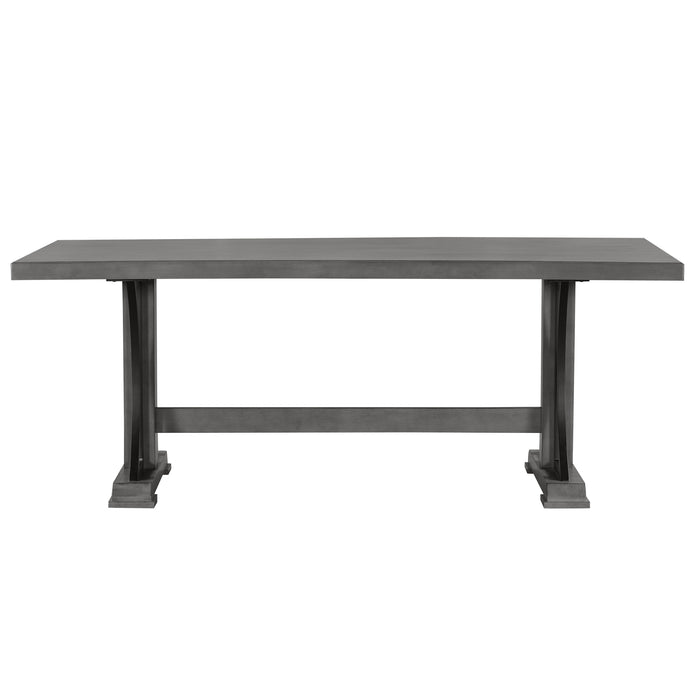 Retro Style Dining Table 78” Wood Rectangular Table (Gray)