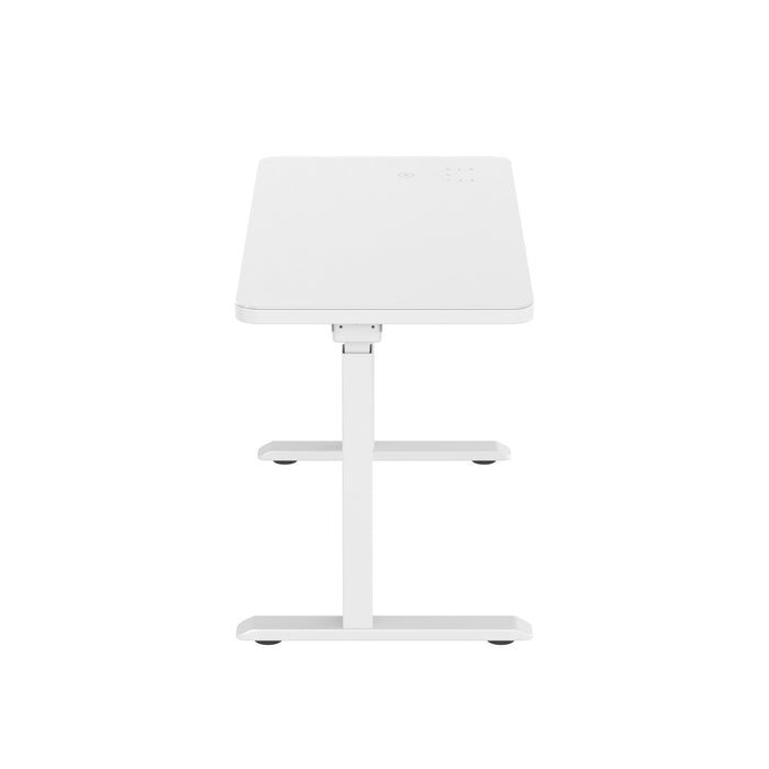 Glass tabletop standing desk - White