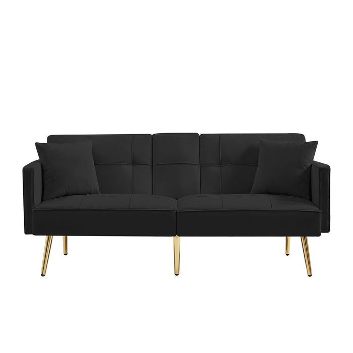 Velvet Sofa Bed - Black