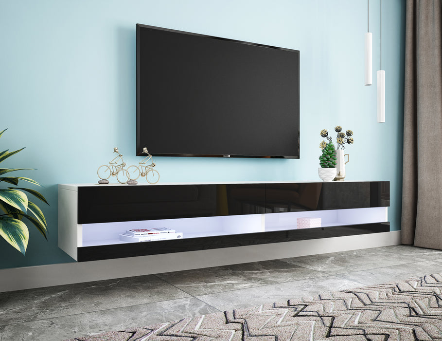 Wall Mounted Floating 80" TV Stand with 20 Color LEDs