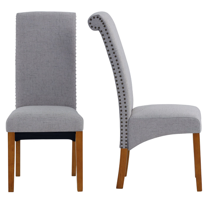 Uphostered  Dining Chairs w/Wood Legs (Set of 2)