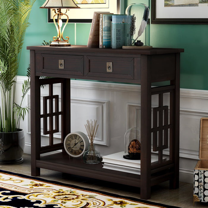 Entryway Accent Sofa Table (Espresso)