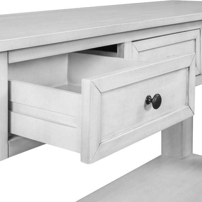 Modern Console Table For Living Room - Retro White