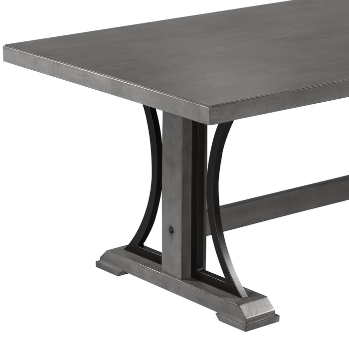 Retro Style Dining Table 78” Wood Rectangular Table (Gray)