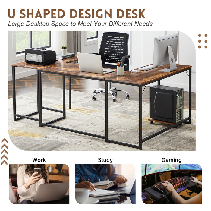 U-shaped Computer Desk  (Brown)