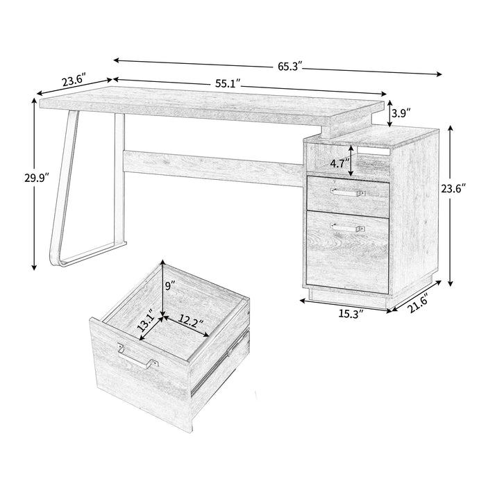 Home Office Computer Desk with Drawers