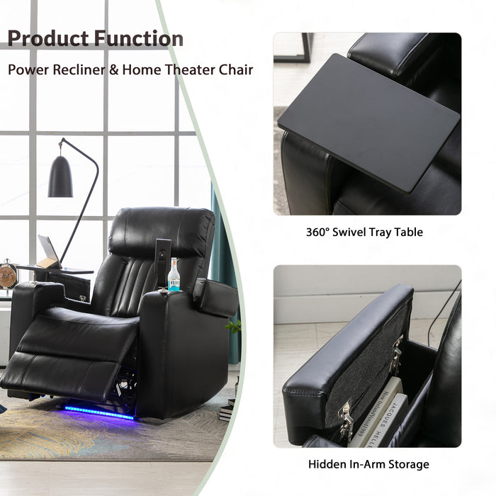 Orisfur. Power Motion Recliner with USB Charging Port and Hidden Arm Storage