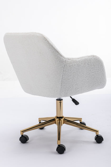 Modern Teddy Fabric Home Office Chair - White