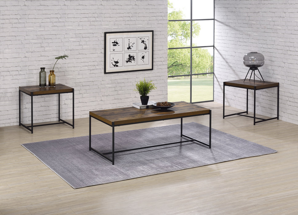 Modern Coffee and End Table 3pc set - Brown