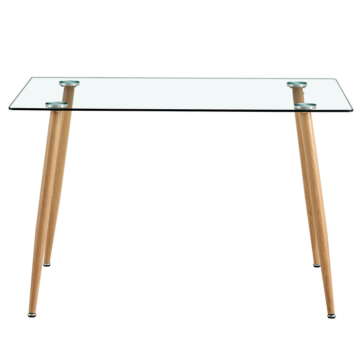 Modern Minimalist Rectangular Glass Dining Table