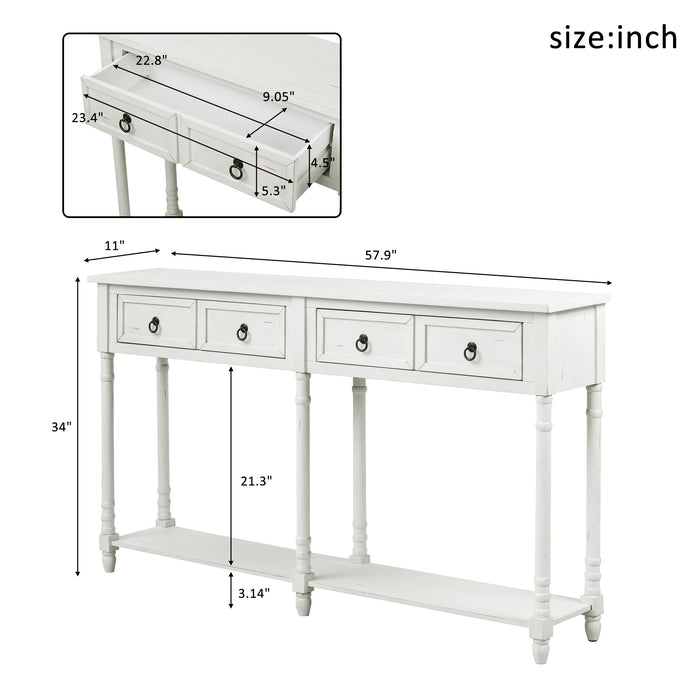 Console Table - Antique White