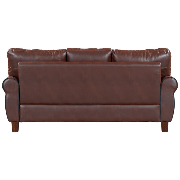 Mid-Century Sofa PU Leather Upholstered Couch (sofa)