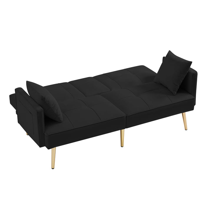 Velvet Sofa Bed - Black