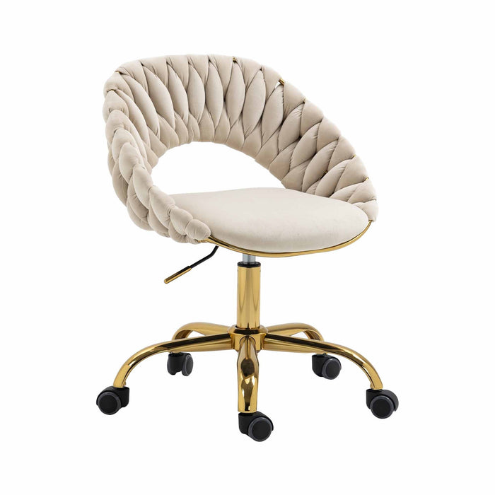 Adjustable Office Swivel Chair - Ivory